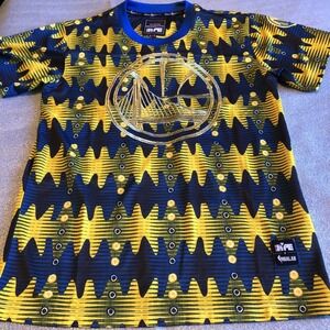 Golden State Warriors Shirt Mens Small Pullover Two Hype NBA Gold Logo‎ NBALAB